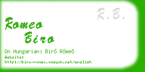 romeo biro business card